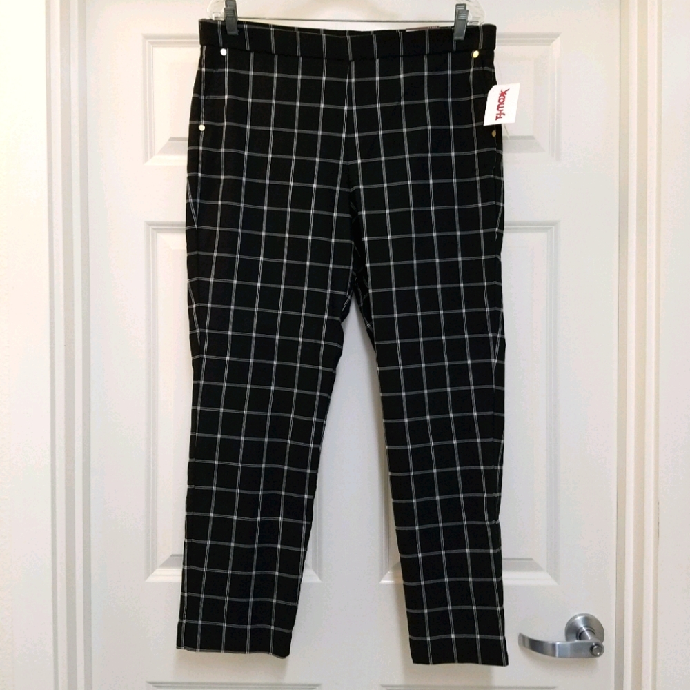 Anne Klein Slim Ankle Buffalo Plaid Pants (NWT)